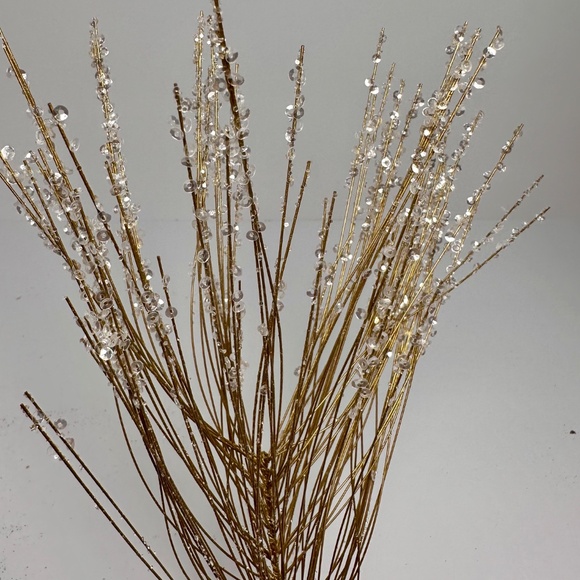 Gold Iced Floral Picks Bundle 🌟 Winter Stems • Glam Holiday Decor - Picture 3 of 4